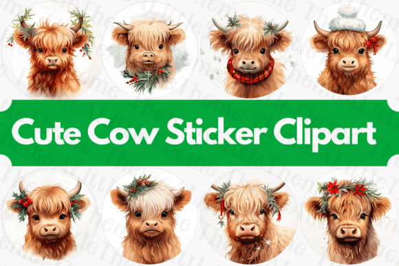 8 Highland Baby Cow Christmas Stickers Review