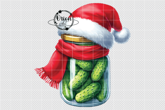 Christmas Canned Pickles Clipart PNG for Branding & Illustrations