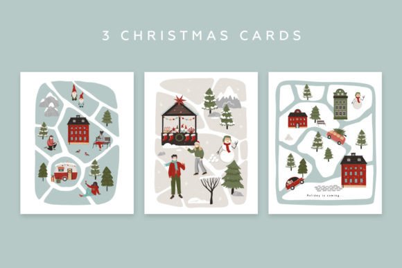 Christmas Cute Cards: A Designer's Review of Seasonal Illustrations