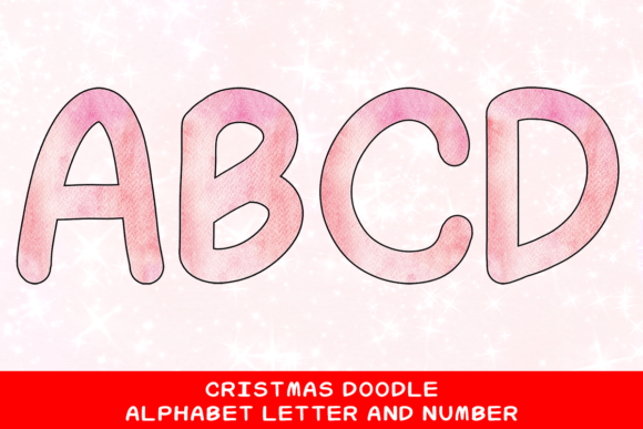 Christmas Doodle Alphabet Letter 118 for Festive Illustrations