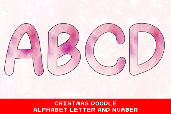 Christmas Doodle Alphabet Letter 122 for Festive Illustrations
