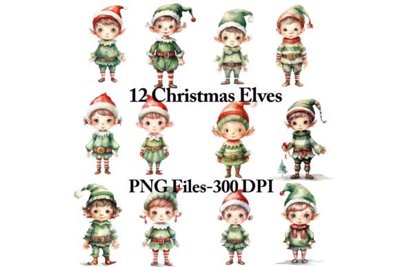 Christmas Elves Clipart Set: Fresh Illustrations for Modern Publishing