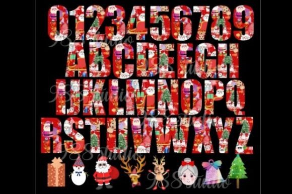 Christmas Font Png Santa Alphabet Xmas for Illustrations