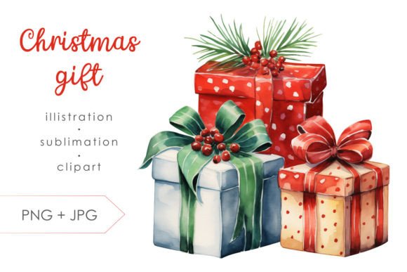 Christmas Gift Box PNG Clipart for Modern Illustrations