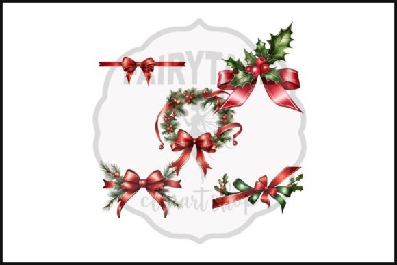 Christmas Ribbon Decor Clipart: Essential Illustrations for Holiday Design