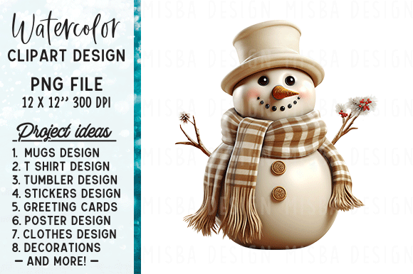 Christmas Snowman Clipart Png for Modern Illustrations