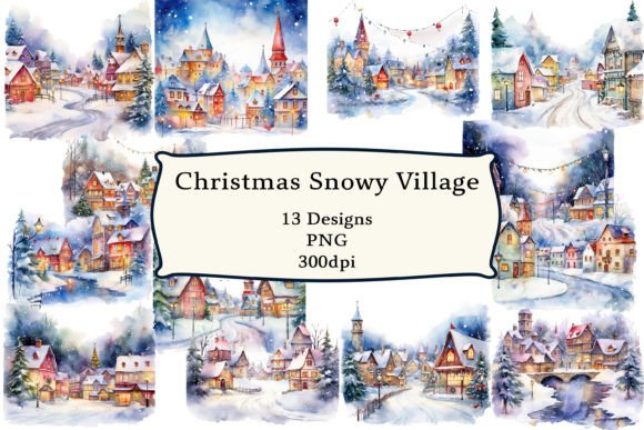Christmas Snowy Village Clipart: A Seller's Review of Illustrations
