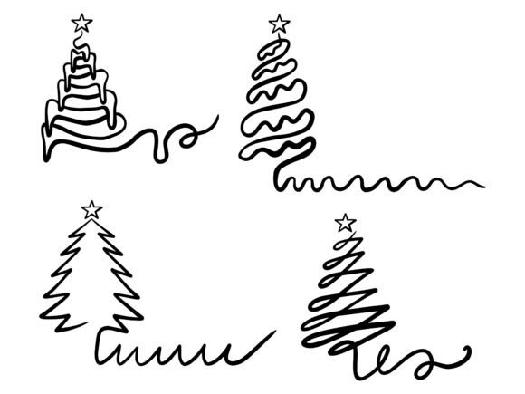 Christmas Tree Silhouette Illustration for Handmade Projects