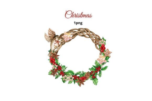 Christmas Wreath with Fir Branches Review for Illustrations