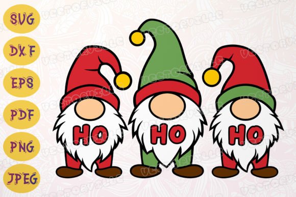 Holiday Illustrations: Ho Ho Ho Christmas Gnomes SVG New Year Review