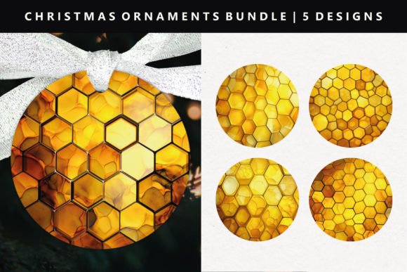 Honeycomb Christmas Ornament Design for Modern Illustrations
