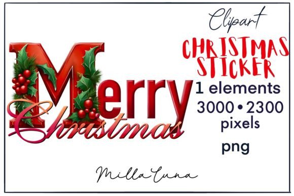 Merry Christmas Sticker, Christmas PNG: A Review of Seasonal Illustrations