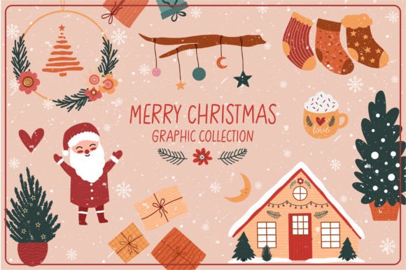 Traditional Christmas Elements: Festive Illustrations for Modern Publishing