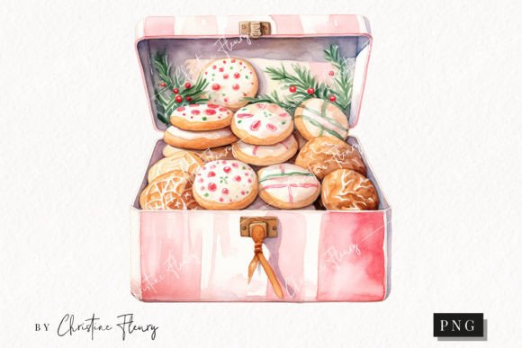 Watercolor Pink Christmas Cookies PNG: A Designer's Review of Seasonal Illustrations