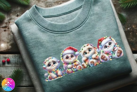 Yetti in Christmas Lights PNG & Illustrations Review